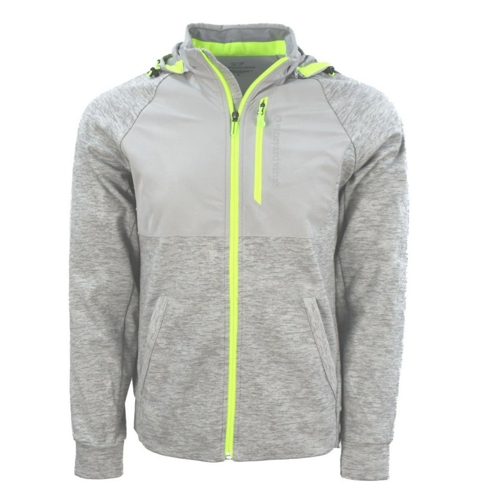 Vineyard Vines Men's Performance Jersey Mesh Hoodie Heather Grey XL